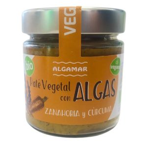 Pate vegetal con algas, zanahoria y curcuma bio 180gr - Algamar