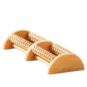 Masajeador Pies 2 Rodillos Madera.