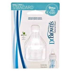 Tetina standar nivel 4 +9M 2 unidades - Dr. Browns