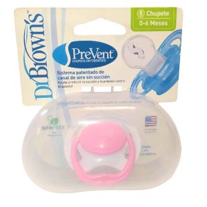 Chupete prevent rosa nivel 1 0-6M - Dr. Browns