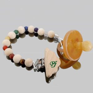 Chupetero Nube Madera Arcoiris Ecobaby - Promineral