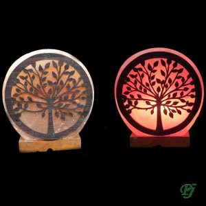 Lampara De Sal Naranja Arbol De La Vida - Promineral