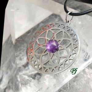 Colgante Acero Mandala Amatista - Promineral
