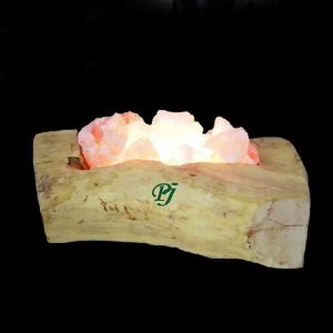 Lampara De Sal Cuenco Madera - Promineral