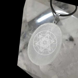 Colgante Ovalado Metatron Selenita - Promineral