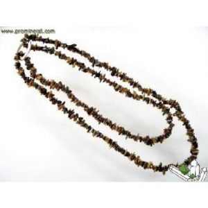 Collar chip ojo de tigre largo