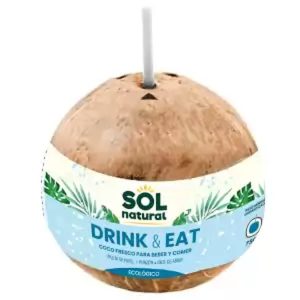 Sol coco fresco para comer y beber bio