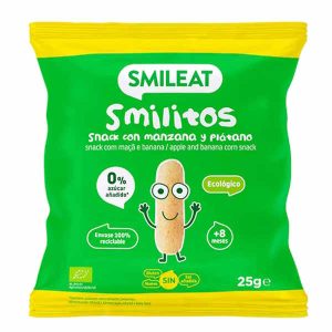 Snack de platano y manzana 25 gr. bio Smileat