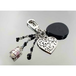 Llavero corazon obsidiana