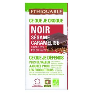 Chocolate Negro con sésamo caramelizado BIO 100 g