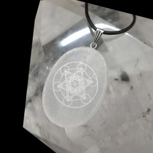 Colgante ovalado metatron selenita