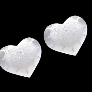 Corazón selenita flor modelo 2