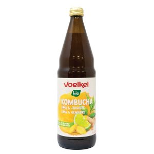 Kombucha lima y jengibre bio 750 ml. Voelkel