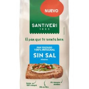 Pan tostado 100% integral sin sal 200 gr. Santiver