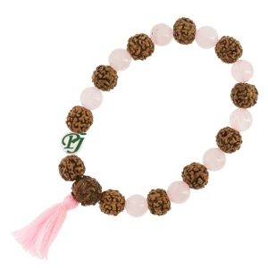 Pulsera Mala Chakra Raiz Cuarzo Rosa Rosa - Tierra Zen