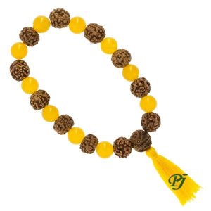 Pulsera Mala Chakra Plexo Solar Agata Amarilla - Tierra Zen
