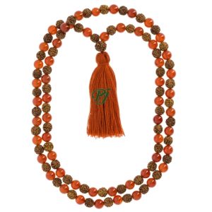 Mala Chakra Sacral Aventurina Roja Rudraksha - Tierra Zen