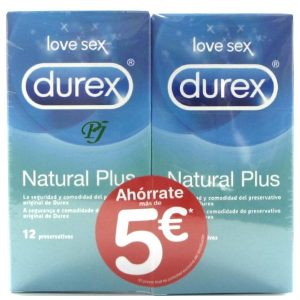 Durex Preservativos Natural Plus 2X12Uds (-5 Euros)