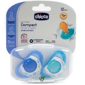 Chupete 6-12 Physio Compact Caucho Azul 2Uds - Chicco