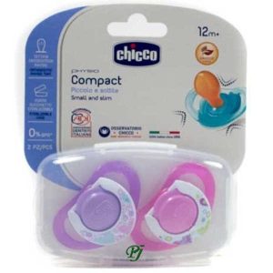 Chupete 6-12 Physio Compact Caucho Rosa 2Uds - Chicco