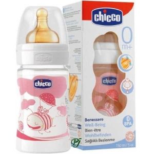 Biberon 0M+ Flujo Normal Caucho Rosa 150Ml - Chicco