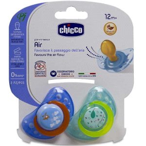 Chupete Physioair Caucho Azul 12M+ 2Uds - Chicco