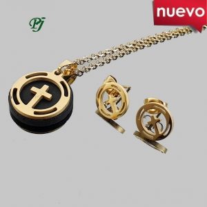 Pendiente Colgant Acero Shungita Cruz - Promineral