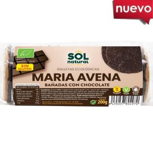 Galletas Avena Maria Sin Gluten Bañadas Choco Bio 200Gr - Solnatural