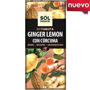 Tableta Choco Jengibre Limon Curcuma Bio 70Gr - Solnatural