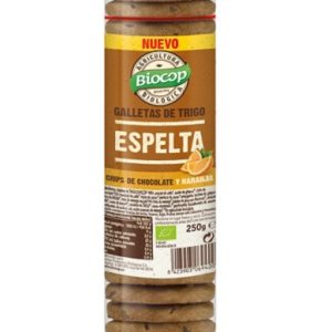 Galleta trigo Espelta chips choco naranja 250 gr