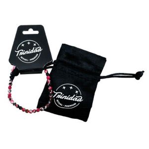 Trinidad pulsera agata negra teñida rosa 4 mm
