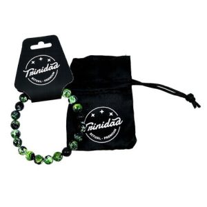 Trinidad pulsera agata negra teñida verde 8 mm