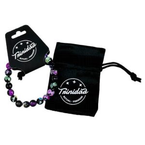 Trinidad pulsera agata negra teñida multicolor 8mm