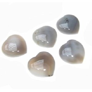 Corazón plano agata gris
