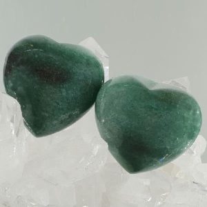 Corazón plano cuarzo verde