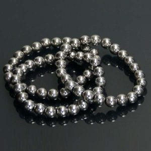 Pulsera Hematite Plata bola 8 mm