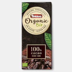 Chocolate orgánico negro 100% cacao 100gr - Torras