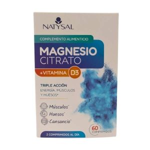 Magnesio citrato + vitamina D3  60 comprimidos - Natysal